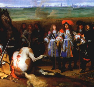 Louis XIV visitant une tranchée pendant la guerre de Dévolution